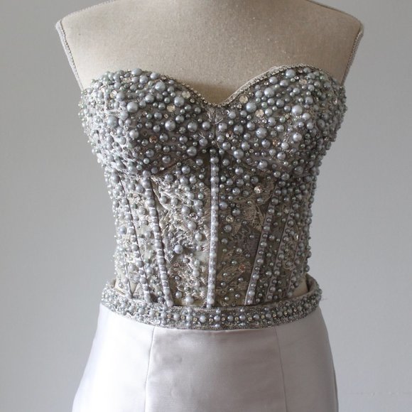 Clarisse 2-piece Prom Dress Silver/Grey - Picture 6 of 14